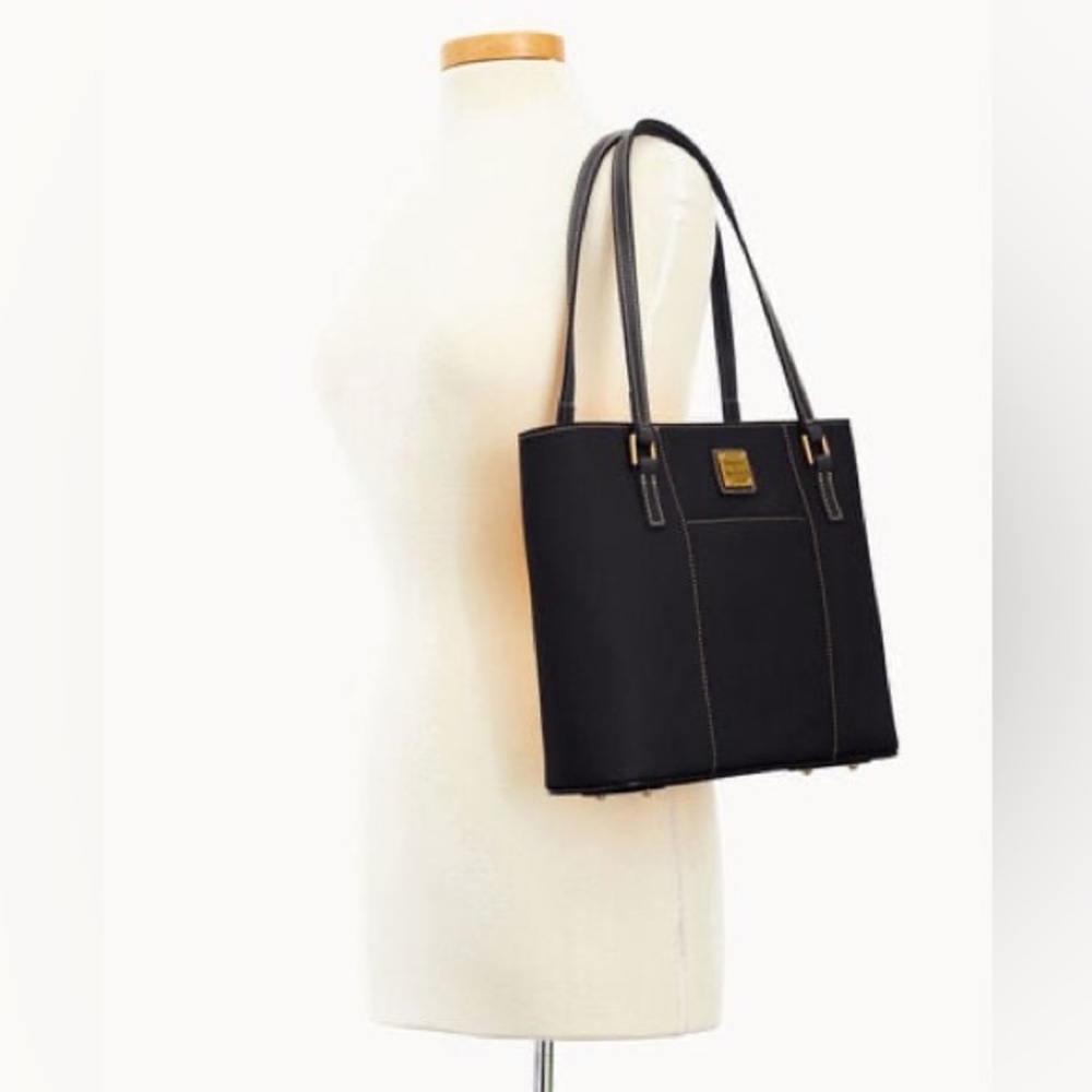 Dooney & Bourke Lexington Pebble Grain Black Leather Tote Bag - Picture 15 of 16